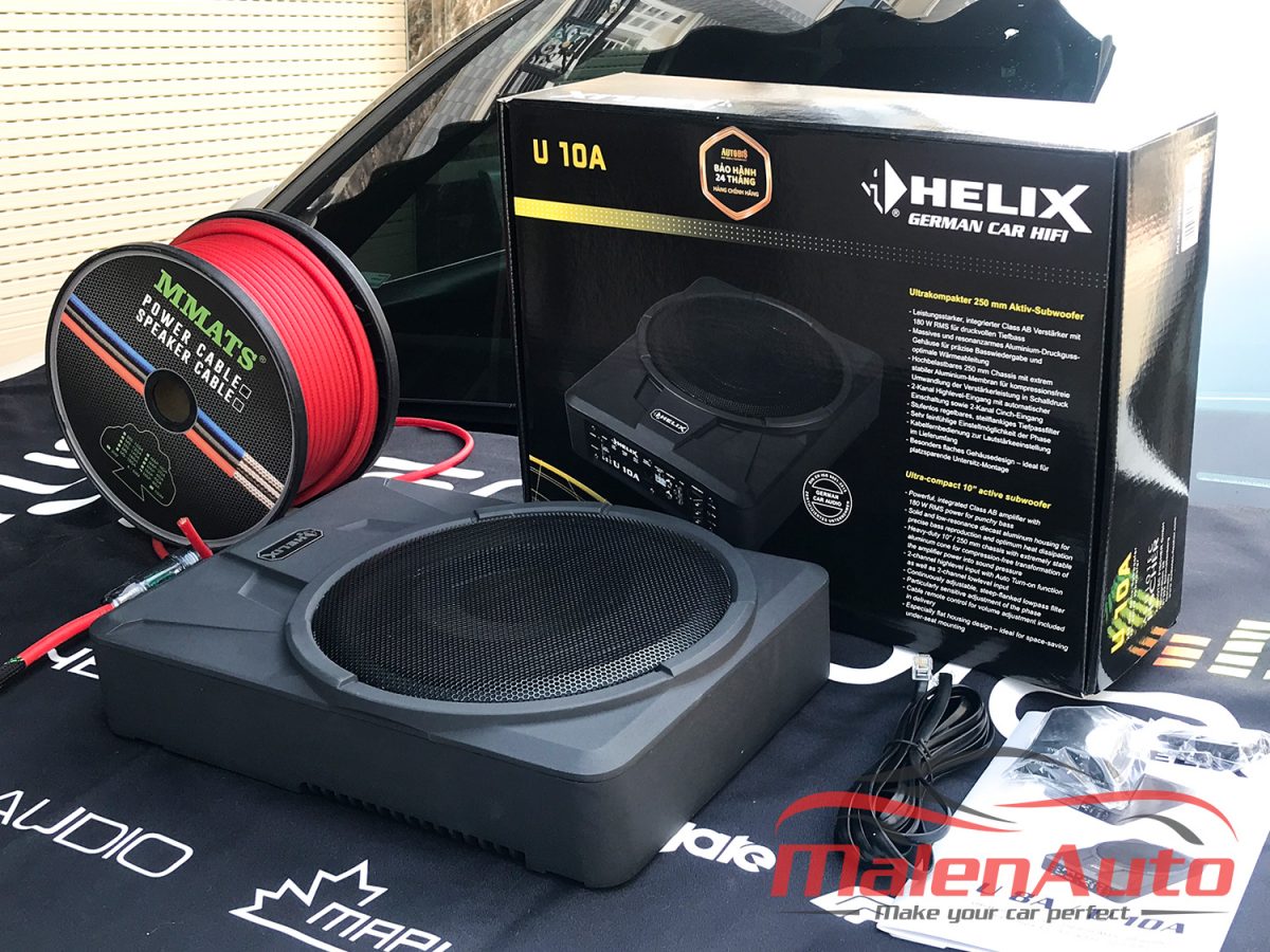 Sub gầm ghê Helix U10A Tích hợp Amp Class AB, công suất 180W RMS