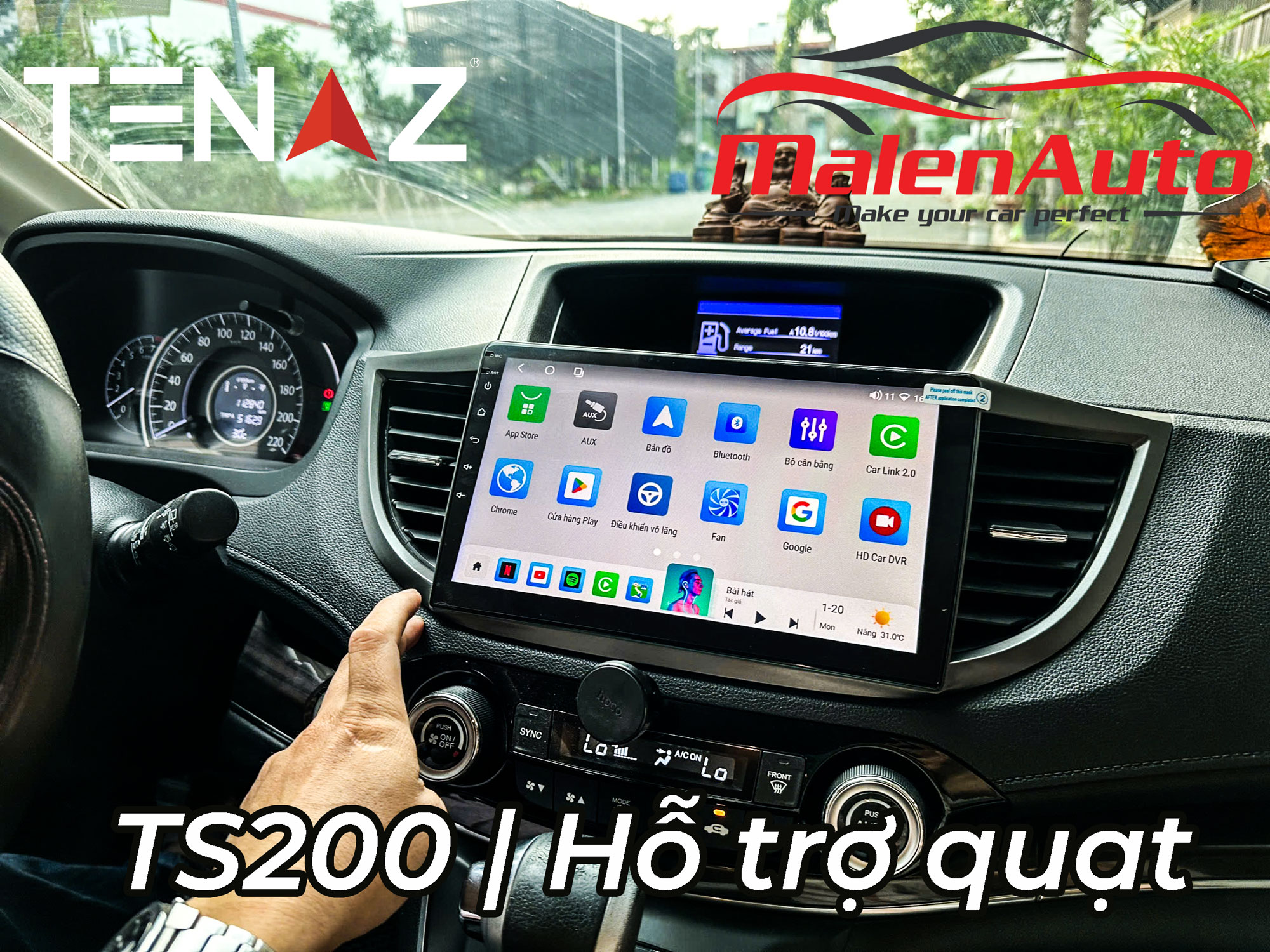 màn hình tenaz ts200 hỗ trợ quạt tản nhiệt