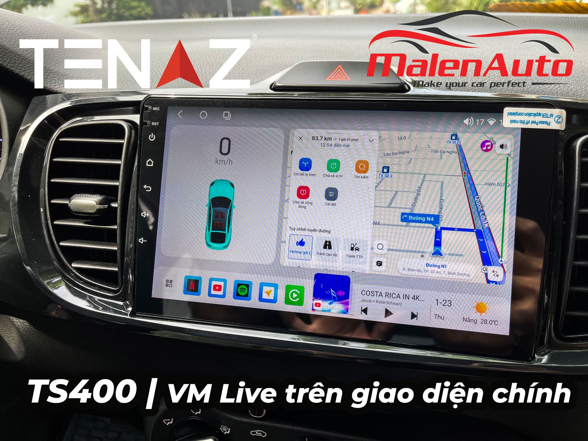 lắp màn hình android tenaz ts400 dĩ an