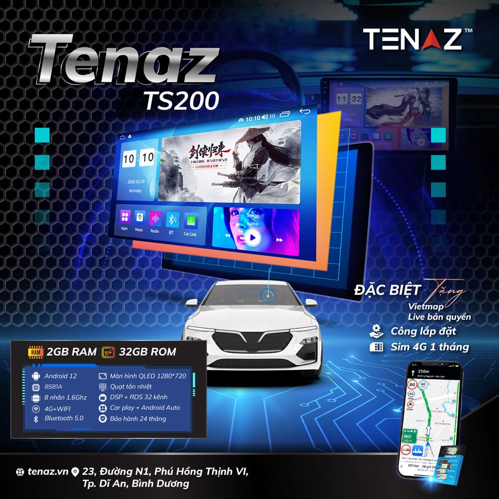 màn hình android tenaz ts200