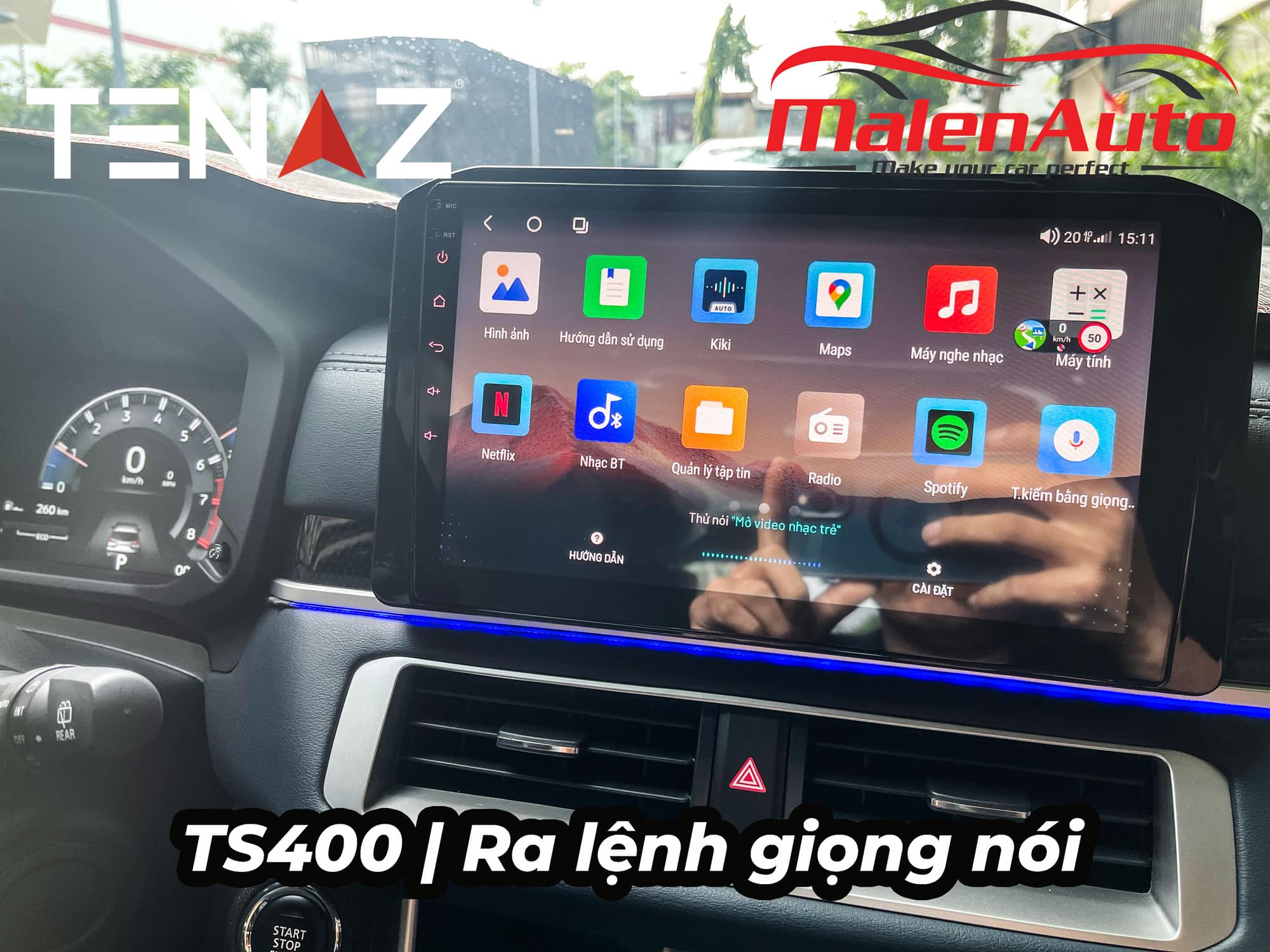 ra lệnh giọng nói trên màn hình tenaz ts400