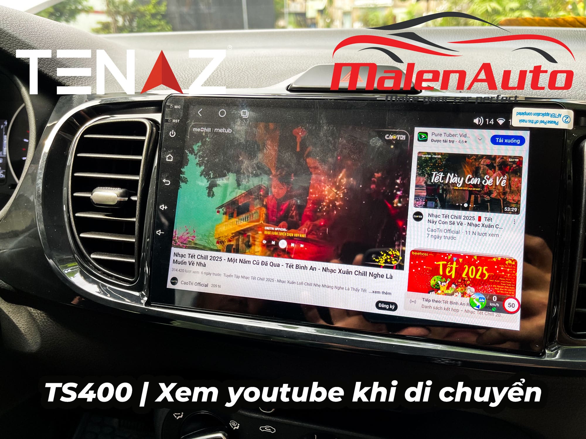 xem youtube tren man hinh android tenaz ts400