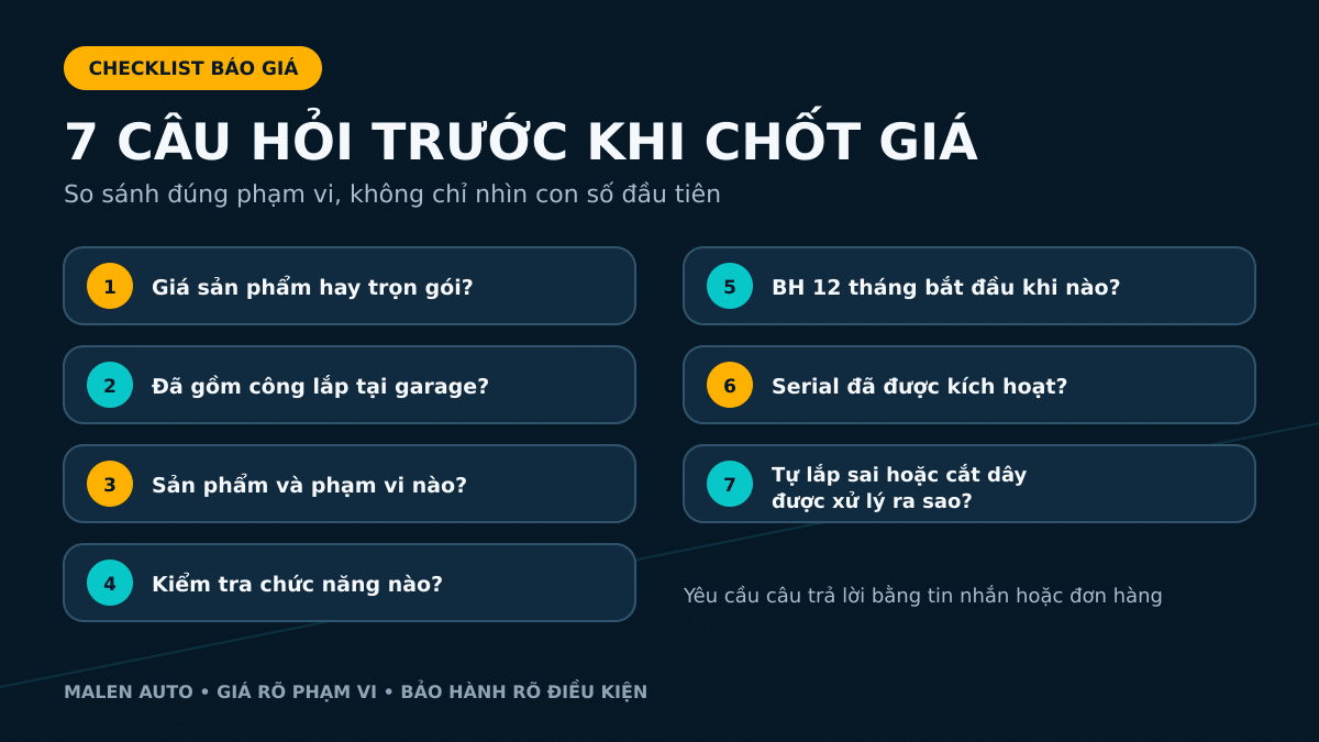 Bảy câu hỏi trước khi chốt giá module xi nhan Limo Green